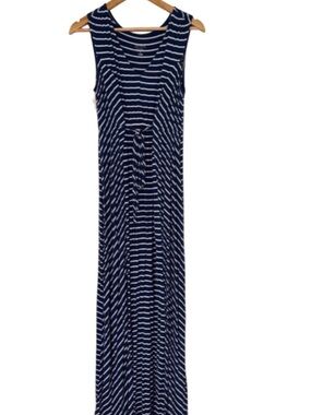 Isabel Maternity- Striped Maxi Dress in Blue & White- size medium